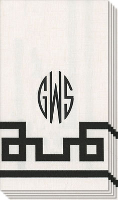 Black and White Greek Key Caspari Guest Towels